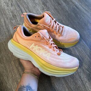 Hoka One One Womens Bondi 8 1127952 SCPP Orange Running Shoes Sneakers Size 9.5B